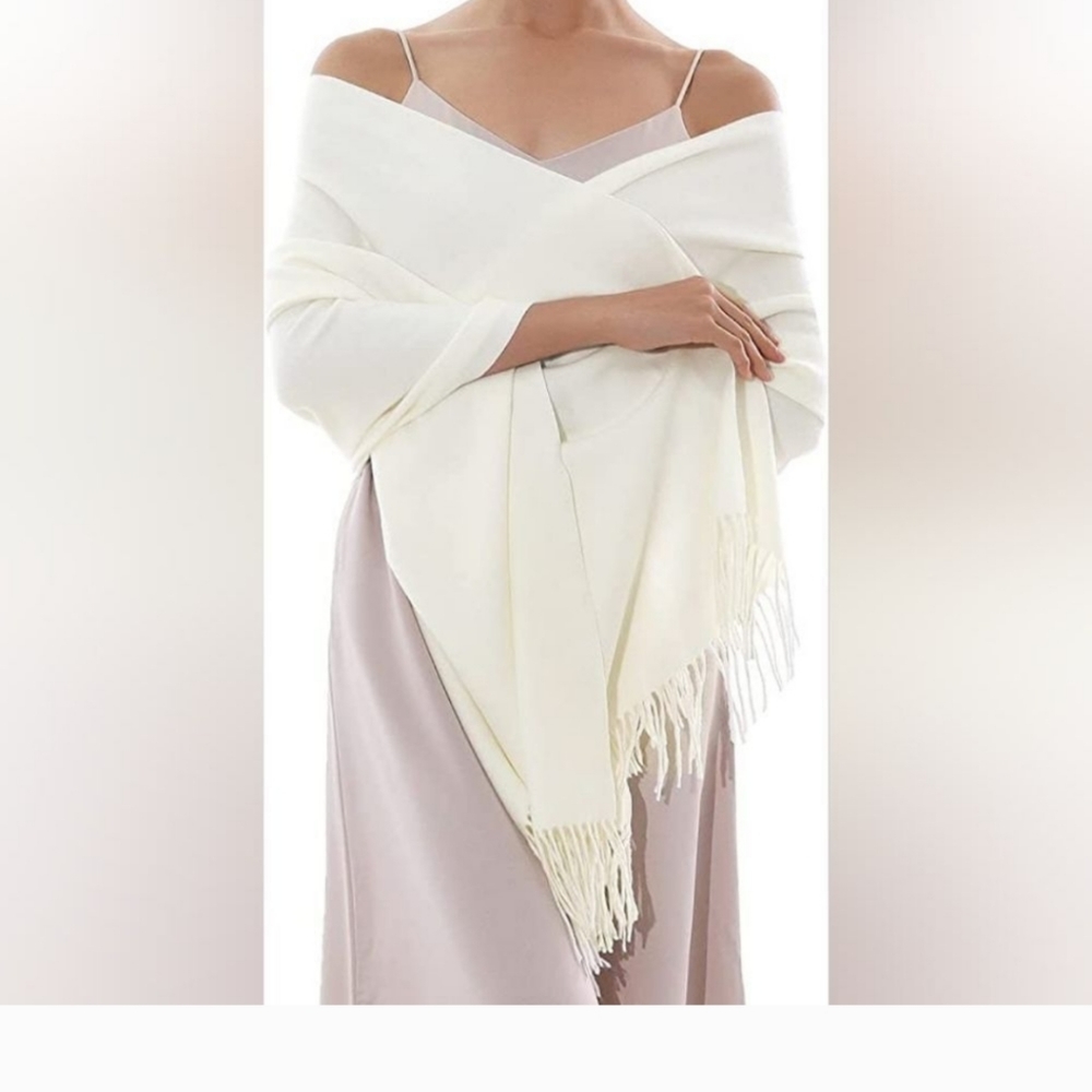 Pashmina 70% Pashmina 30% Silk Fringed Wrap